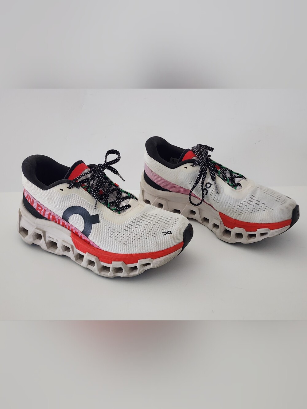 On Cloud Cloudmonster 2 Ivory Silver Red Running Shoes Women's Size 6.5 - Picture 2 of 14